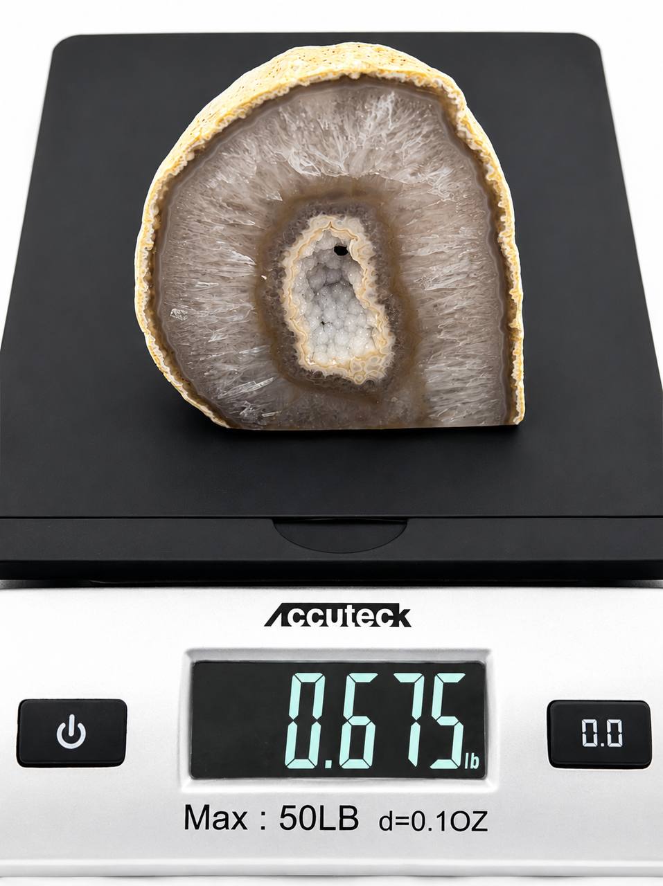 Natural Agate Geode with Druzy Quartz