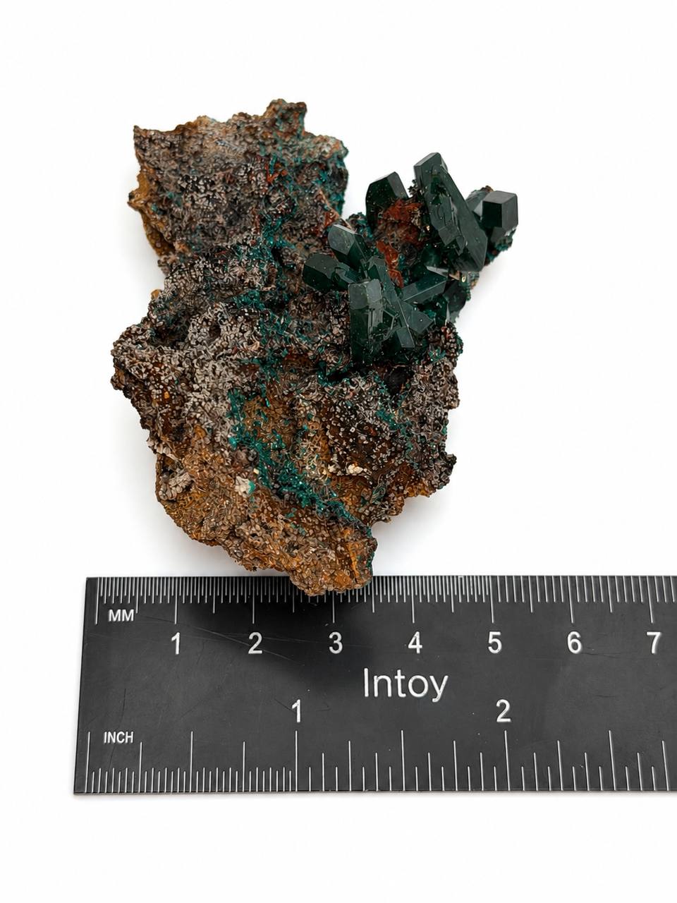 Dioptase Crystal Cluster on Matrix