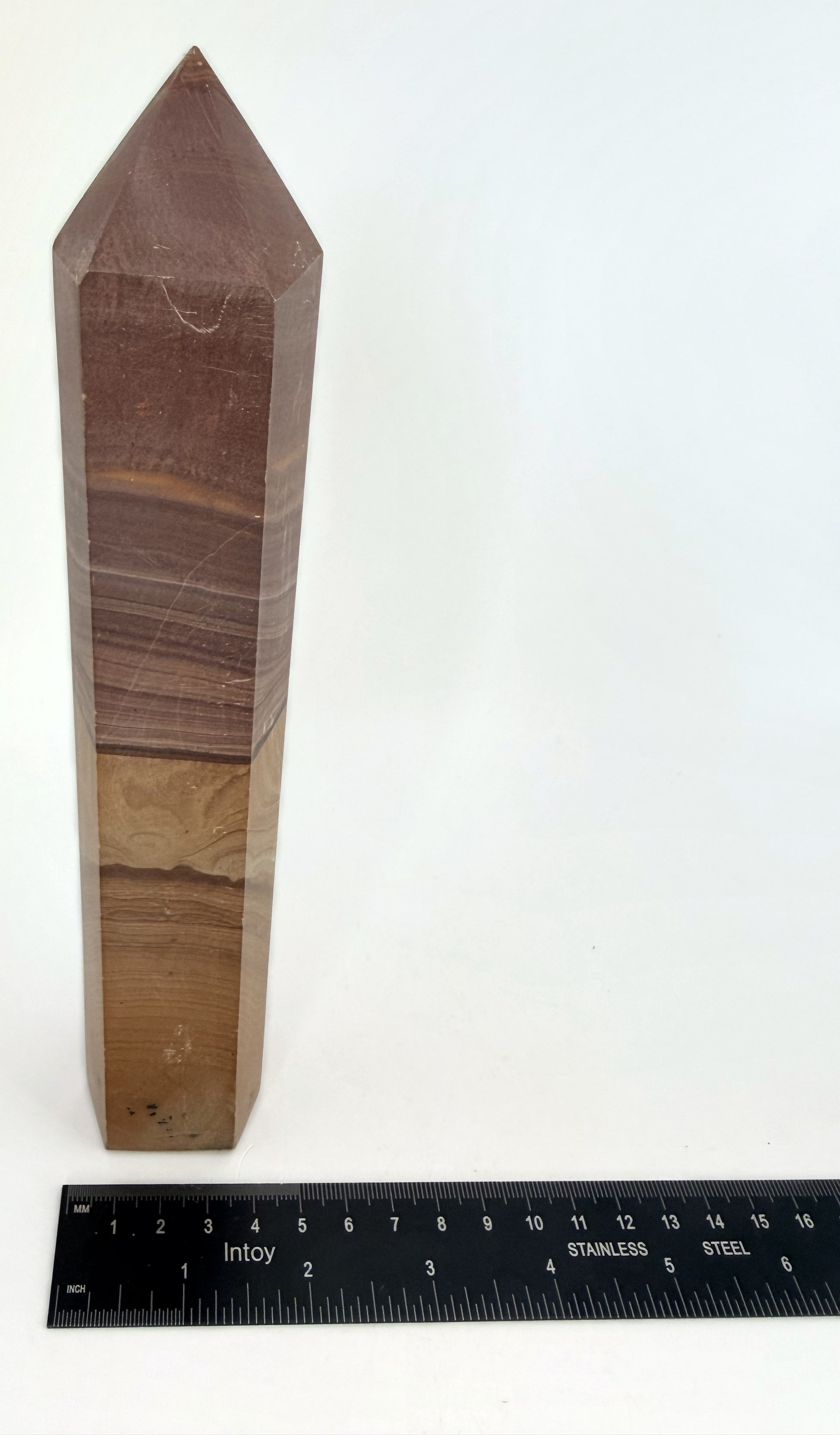 Picture jasper tower, rosewood brown over butterscotch gold