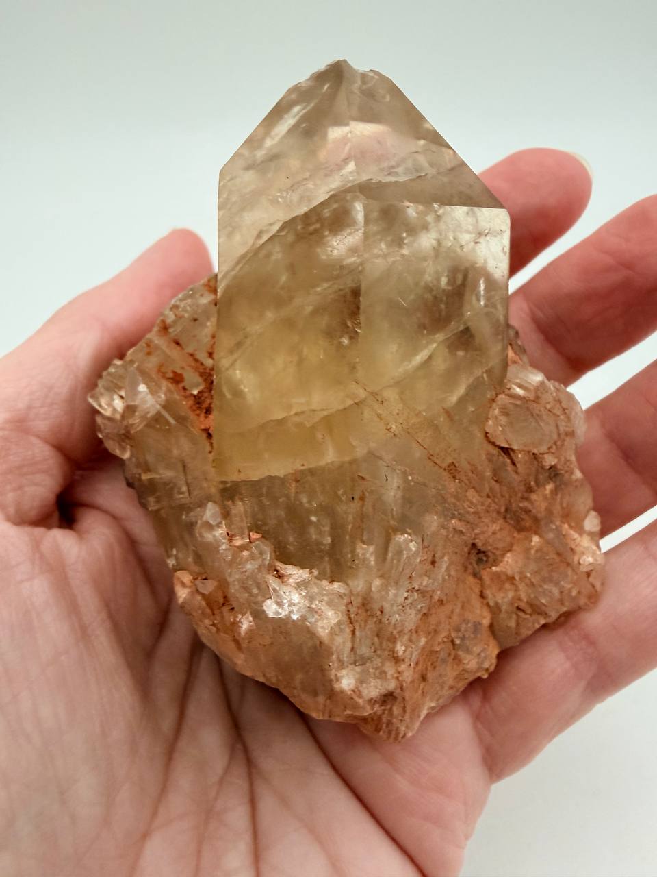 Congo Citrine Crystal Point with Red Clay Matrix