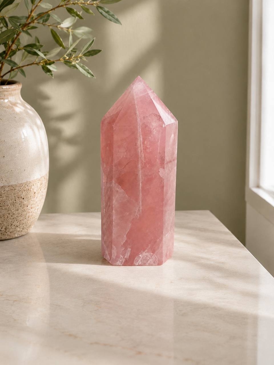 Rose Quartz Tower - styled lifestyle shot