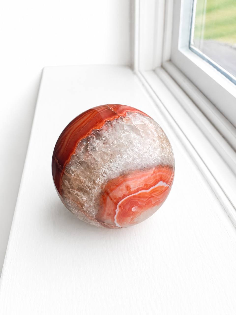 Carnelian Agate Sphere with Acrylic Stand
