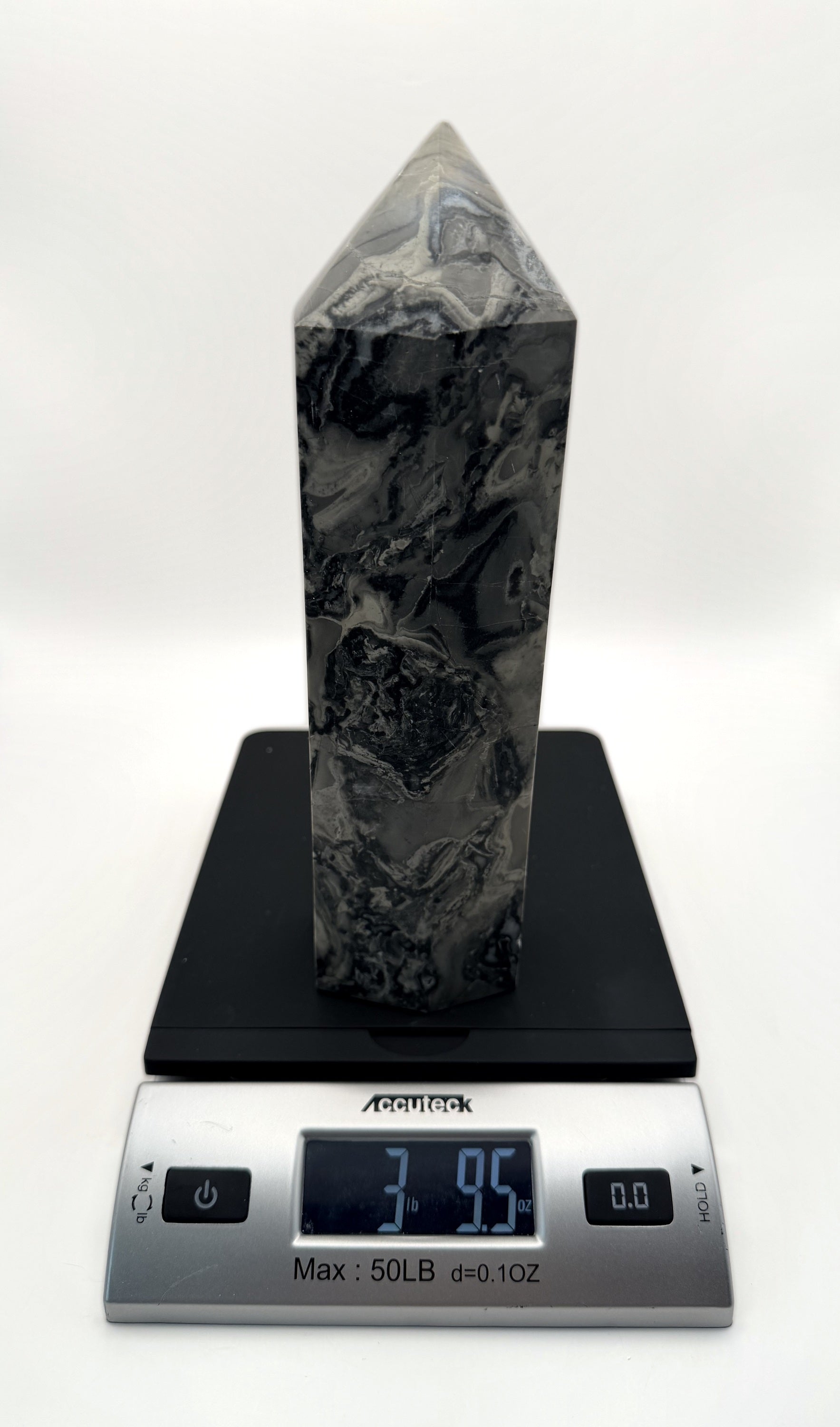 Picasso Jasper tower, black grey and cream landscape stone