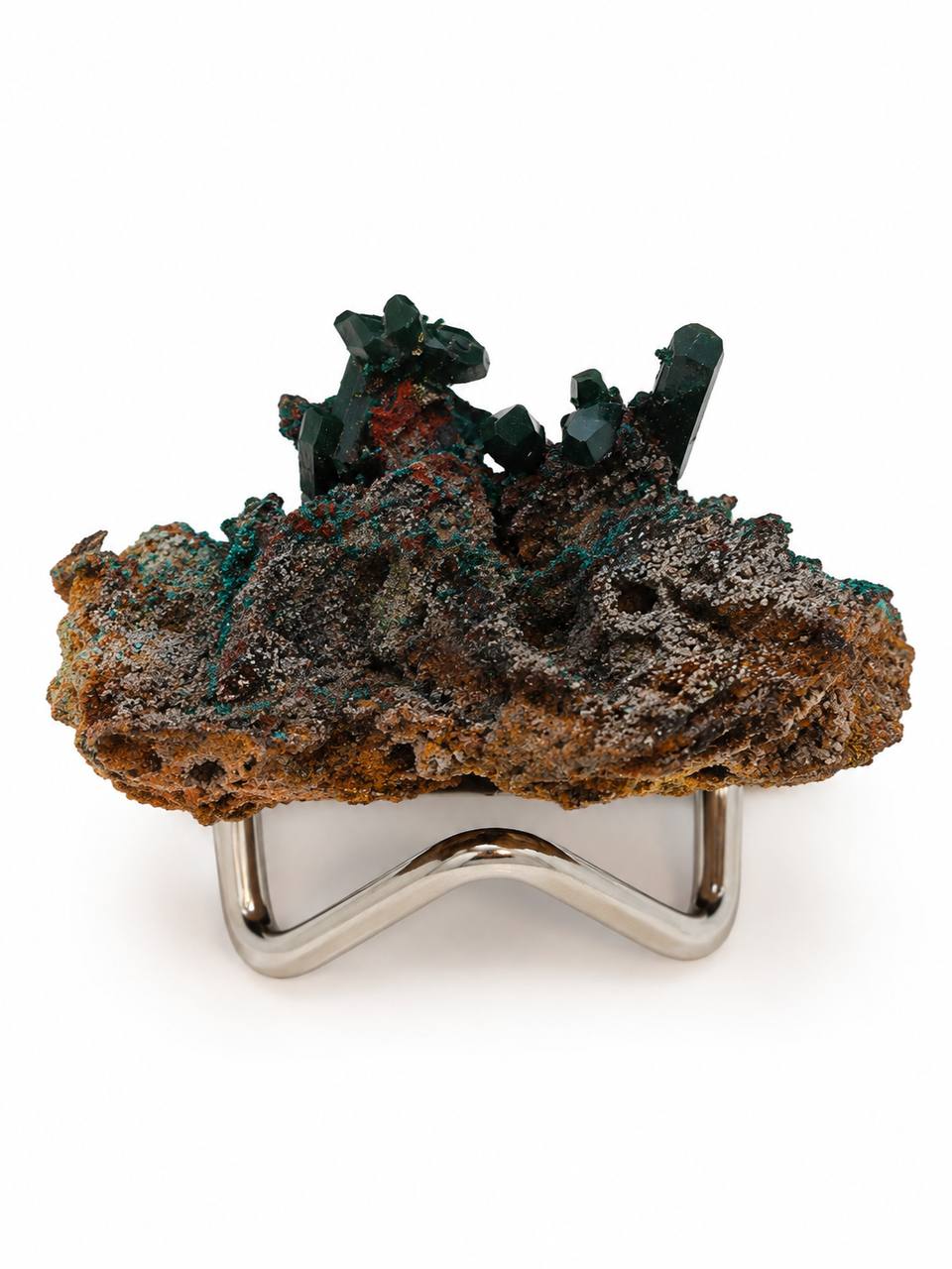 Dioptase Crystal Cluster on Matrix