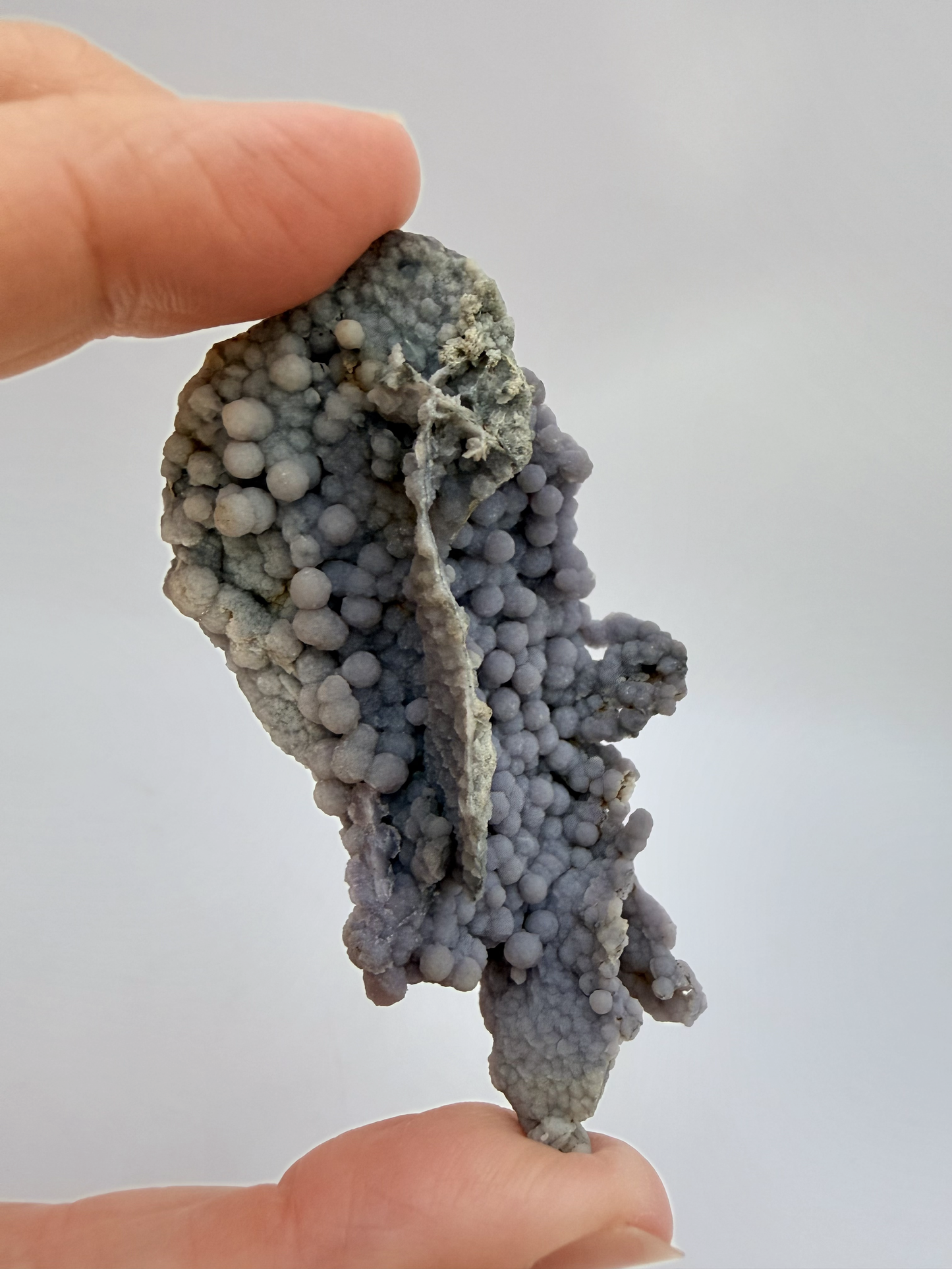 Grape Agate Cluster, Sparkling Botryoidal Lavender Chalcedony, Natural Purple Druzy Mineral Specimen