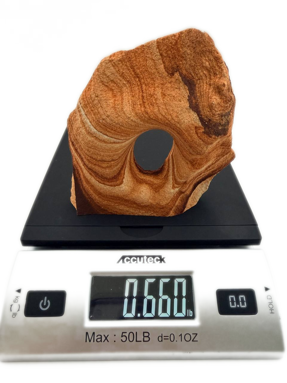 Banded Sandstone Freeform with Natural Hole