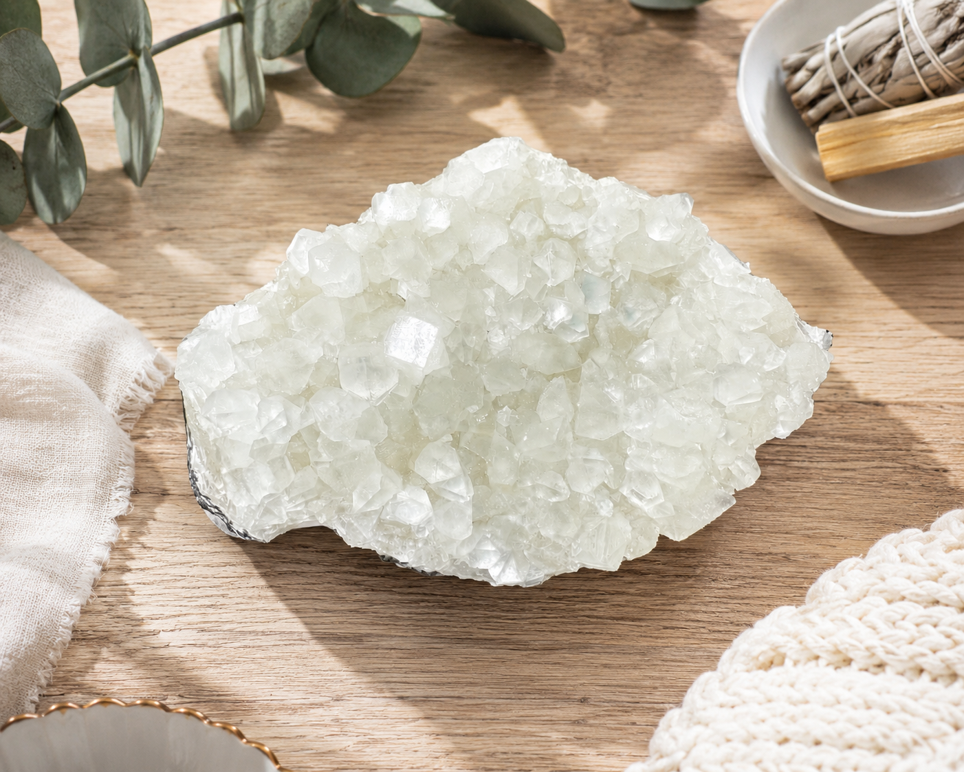 Large Apophyllite Crystal Cluster | Statement Piece | High Vibration Centerpiece