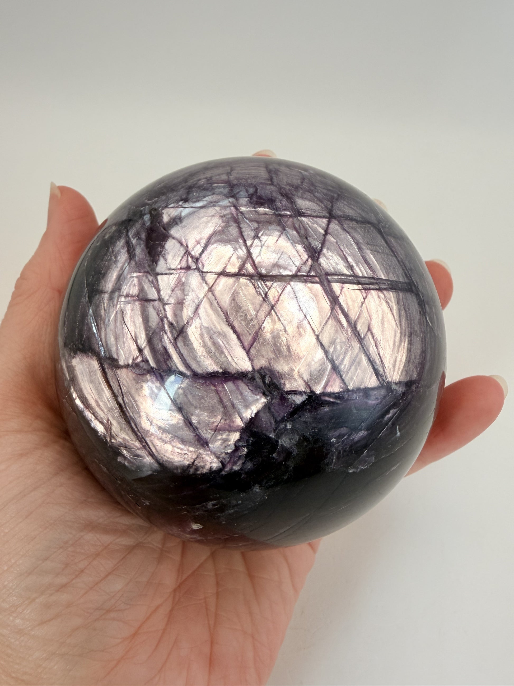 Purple lepidolite sphere