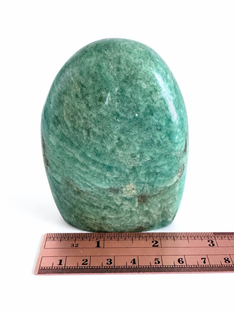 Amazonite freeform with ruler showing 2.5 inch width