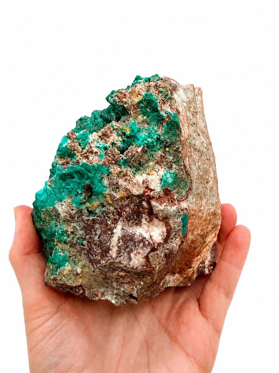 Dioptase specimen alternate angle showing matrix and crystal coverage