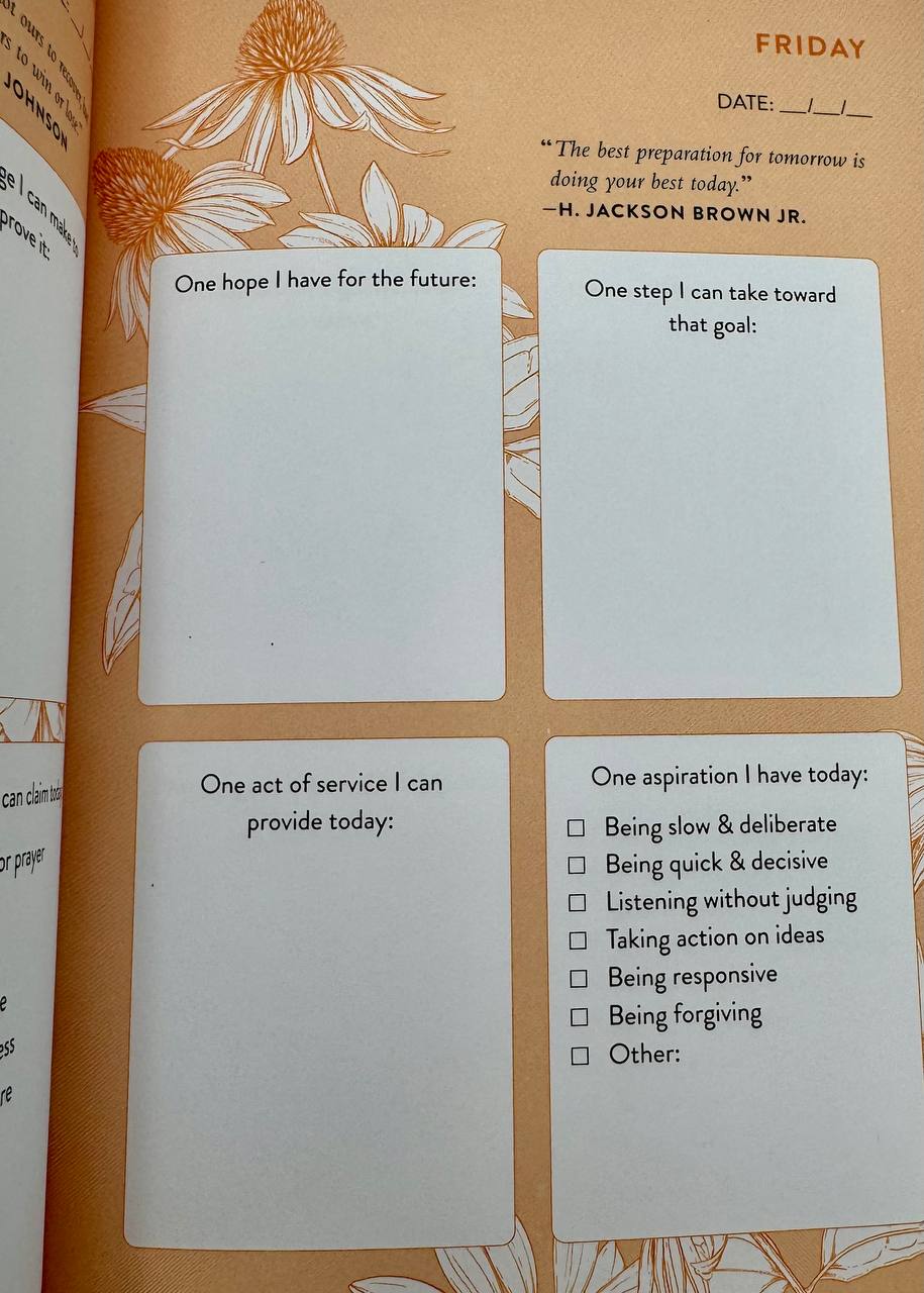 The Morning Journal - interior page showing daily prompts