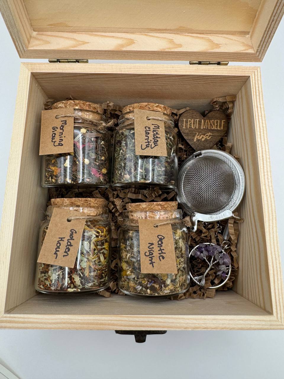 Morning to Night Tea Sampler - close up of herbal tea blends