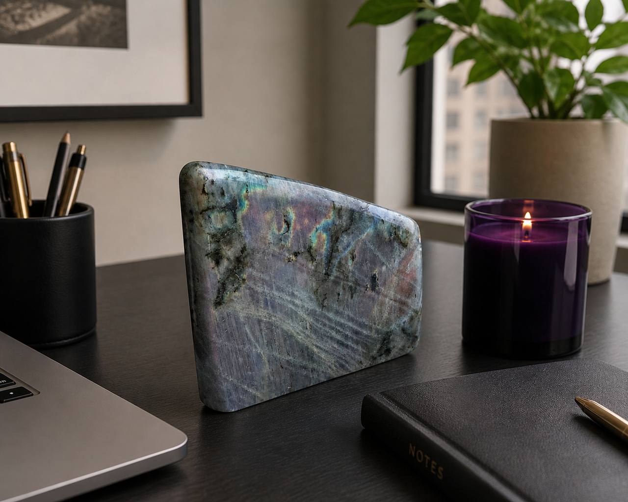 Purple Flash Labradorite - photo-01-lifestyle-desk