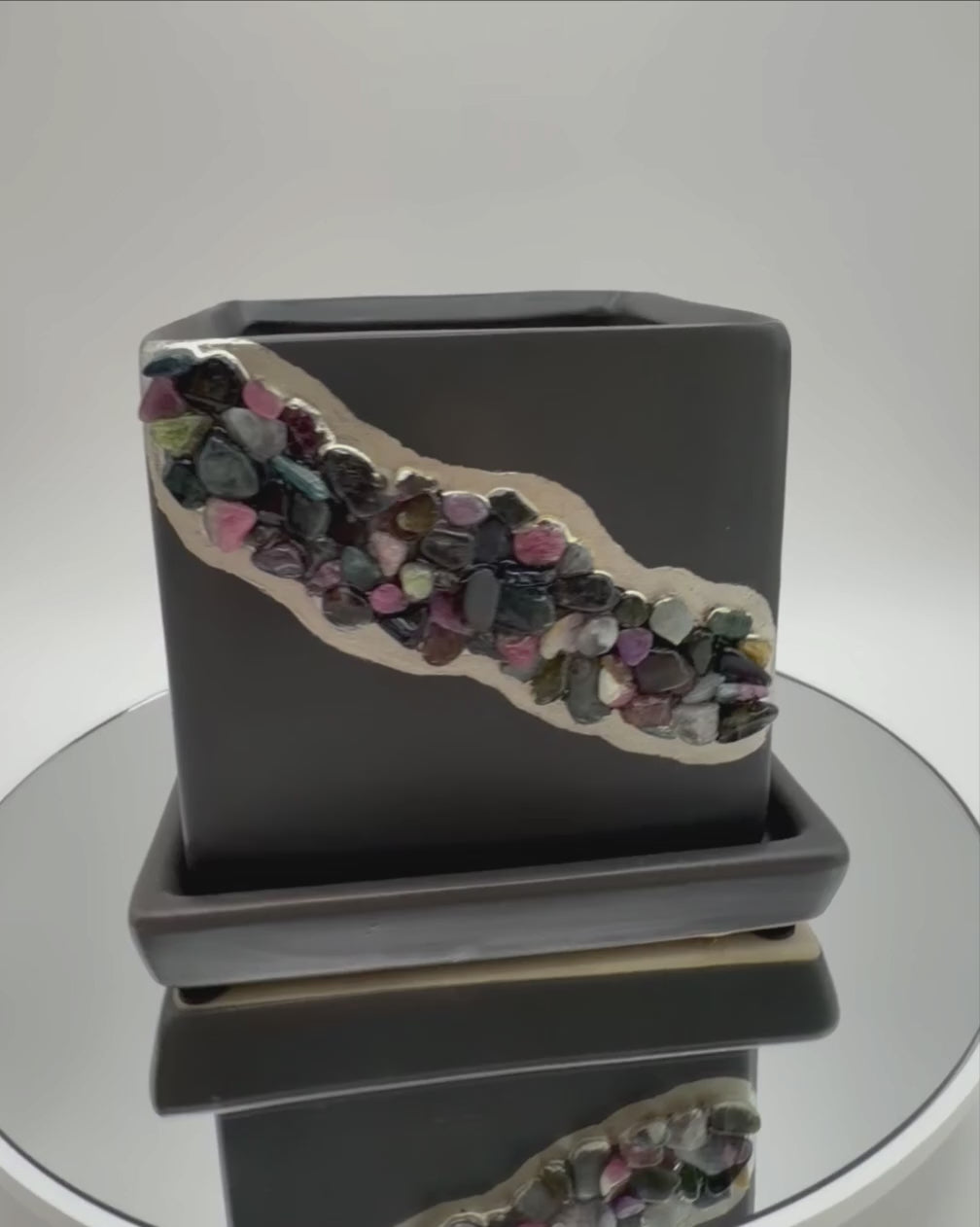 Tourmaline crystal planter video