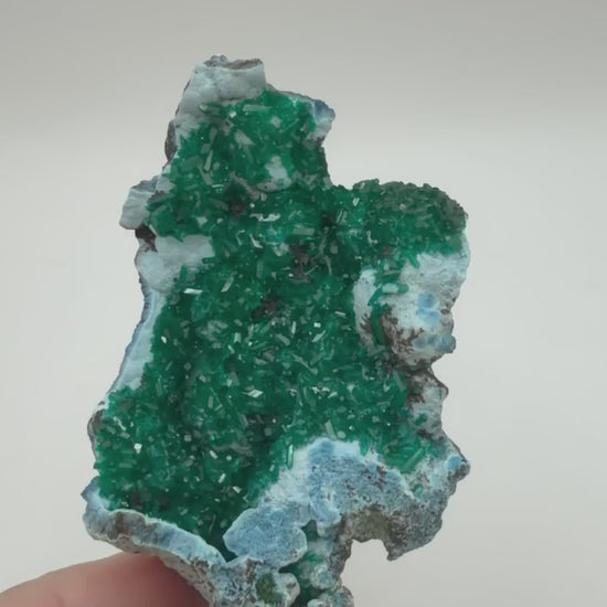 Dioptase and plancheite plate specimen video