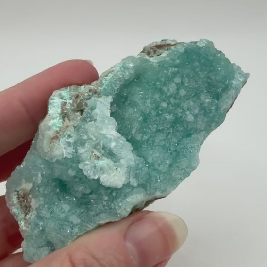 Blue Hemimorphite Crystal Cluster, rotation video showing aqua-blue crystal formations