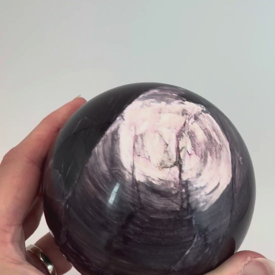Purple lepidolite sphere video
