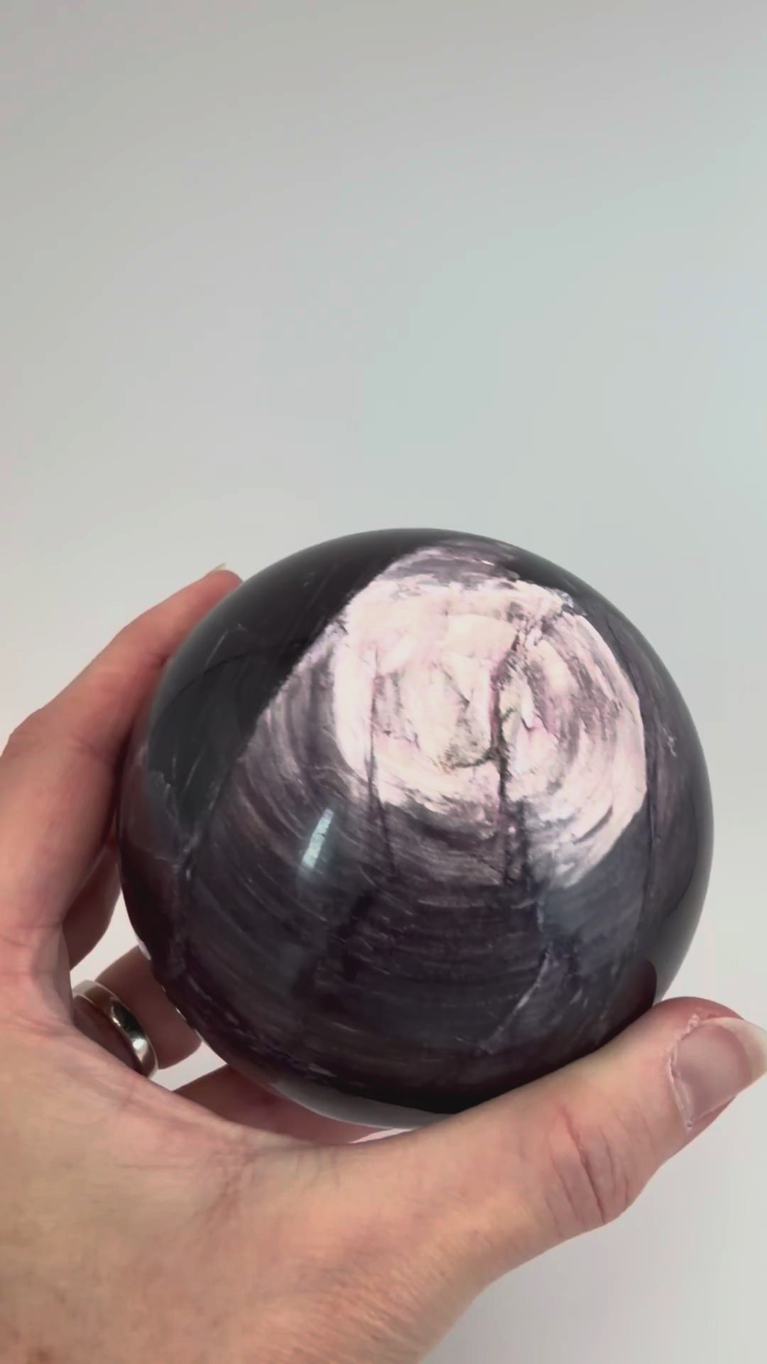 Purple lepidolite sphere video