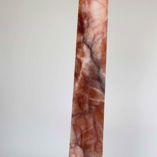 Fire quartz tower turning in the light