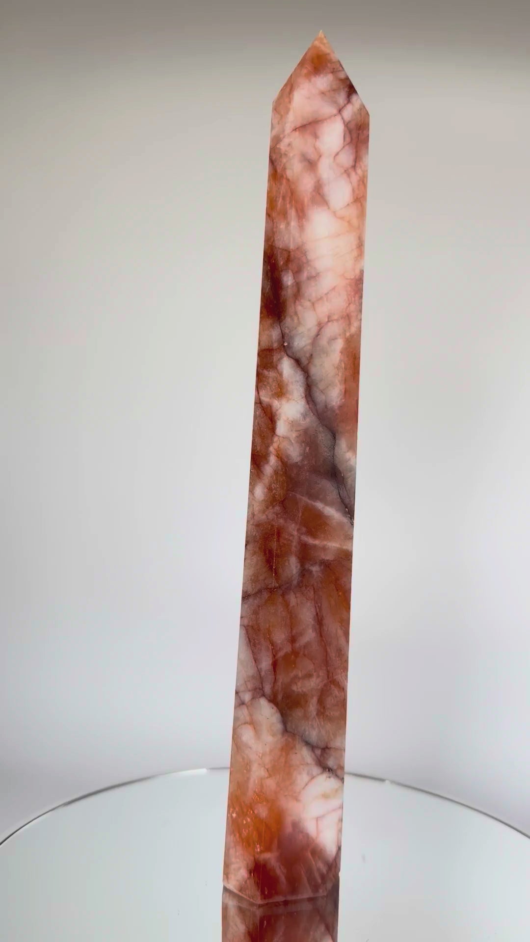 Fire quartz tower turning in the light