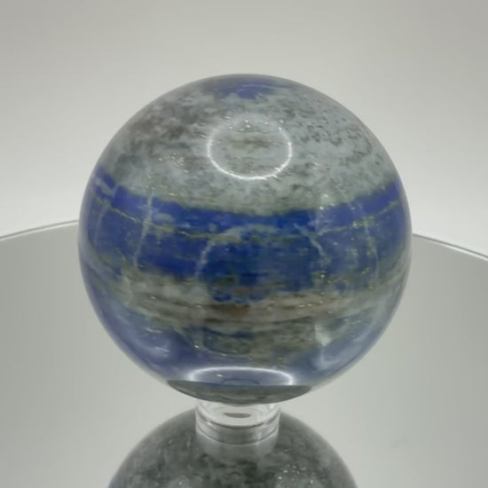 Lapis lazuli sphere video showing all angles