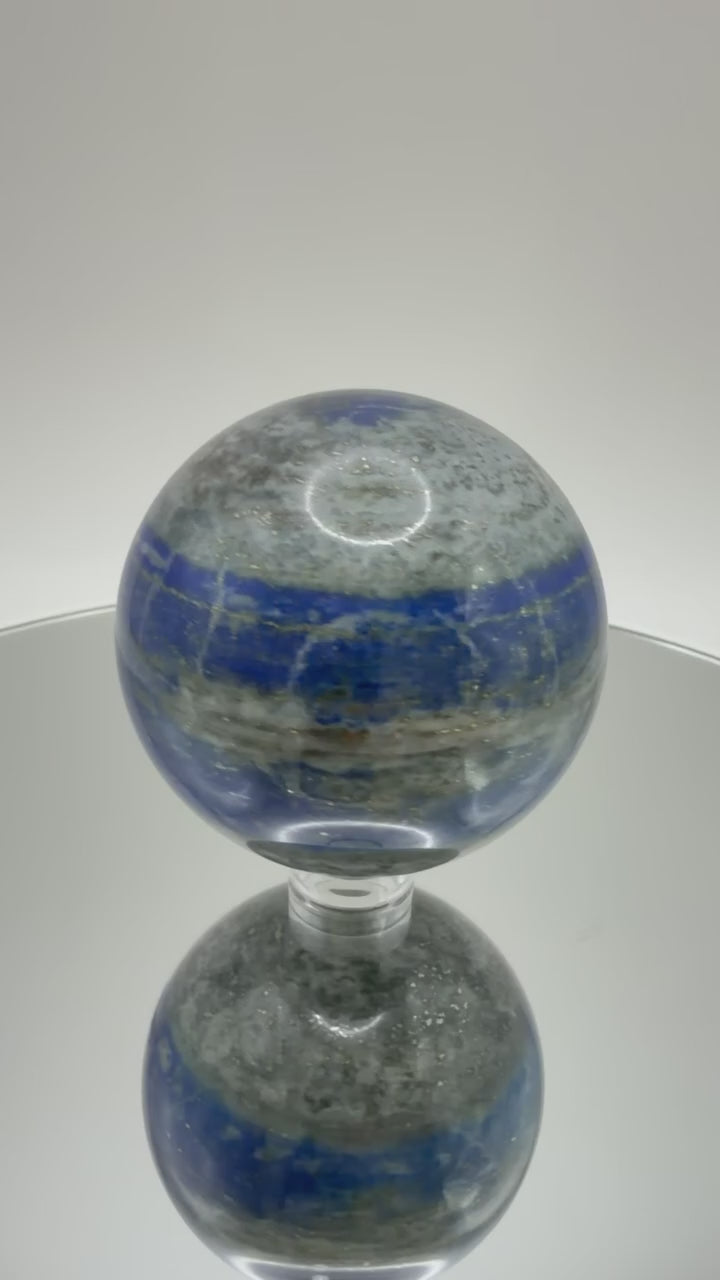 Lapis lazuli sphere video showing all angles