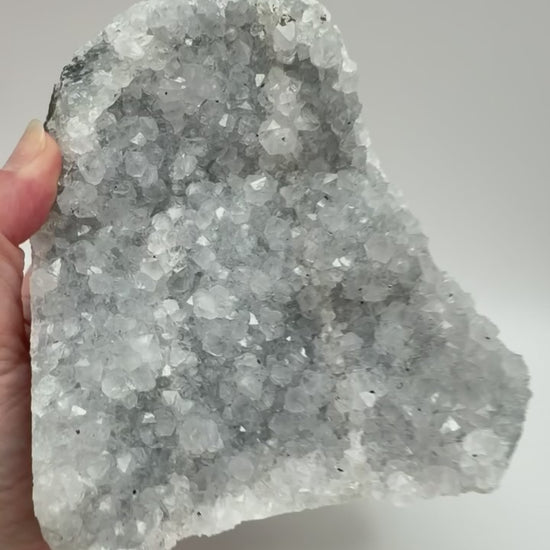 Icy amethyst crystal cluster video