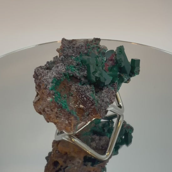 Dioptase crystal cluster video