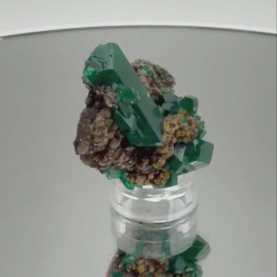 Dioptase crystal blade specimen video