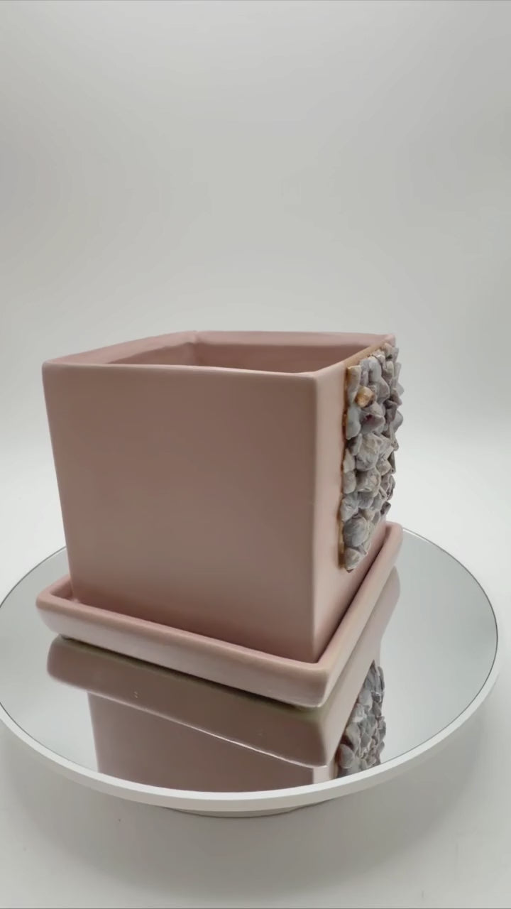 Crazy lace agate crystal planter video