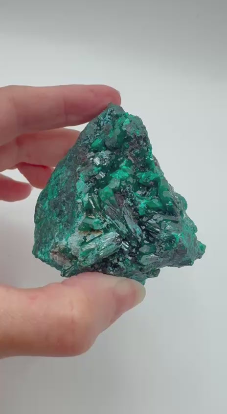 Dioptase crystal specimen video showing crystal formations
