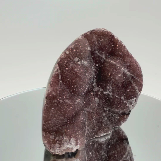 Pink amethyst druzy plate