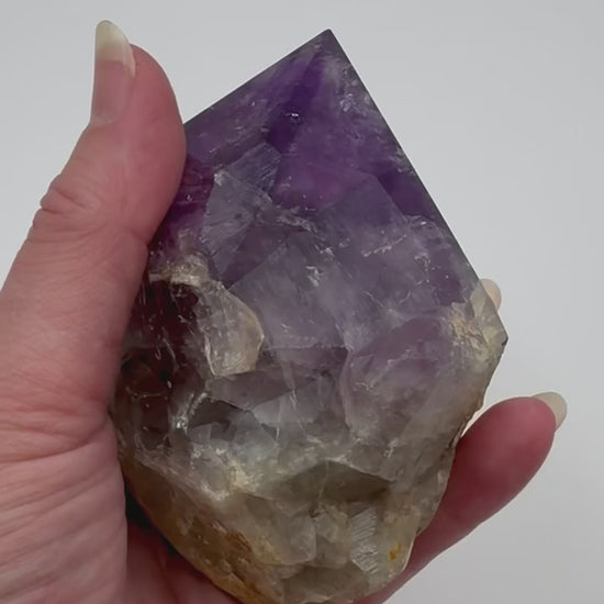 Semi polished amethyst chunk video
