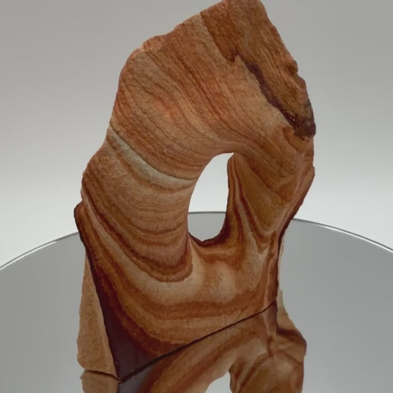 Banded Sandstone Freeform with Natural Hole