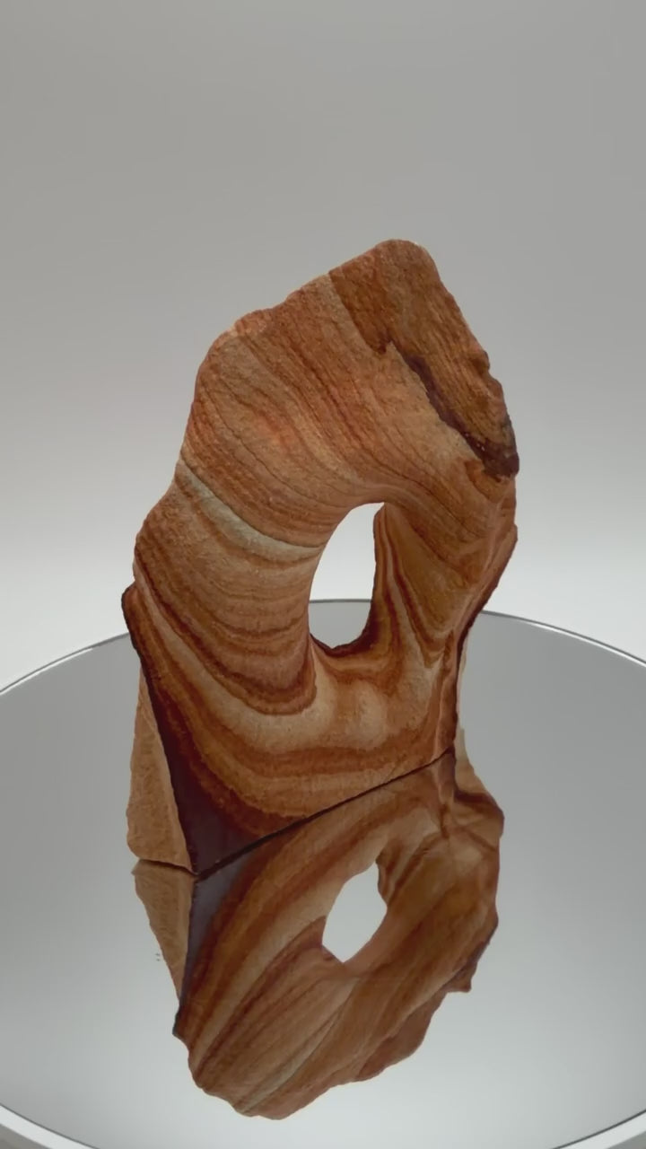 Banded Sandstone Freeform with Natural Hole