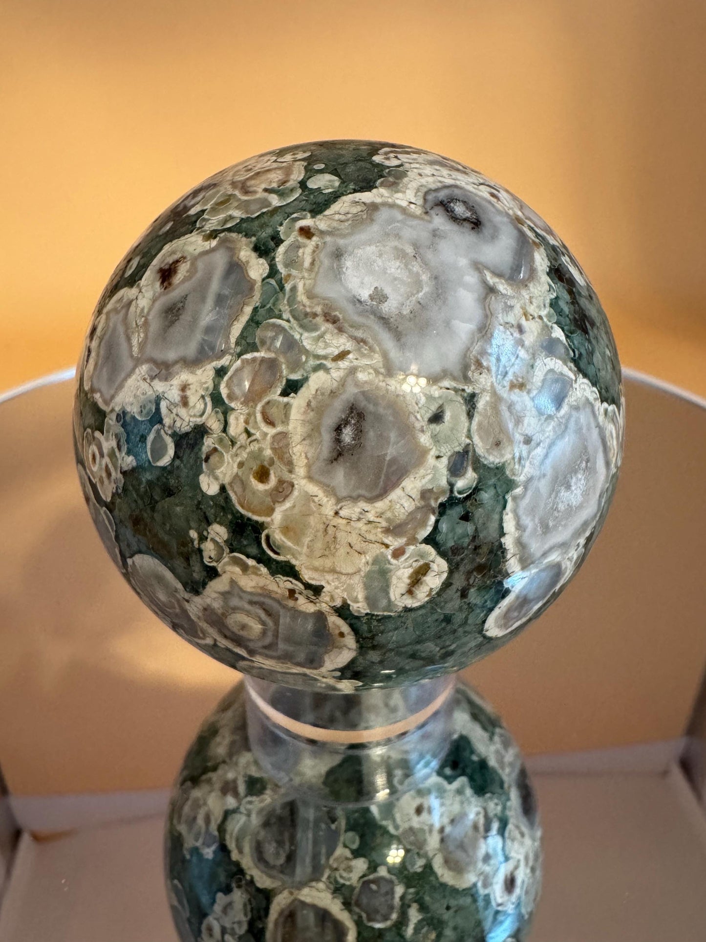 Ocean Jasper Sphere (Orbicular Rhyolite) | Green & White Orbs | Madagascar