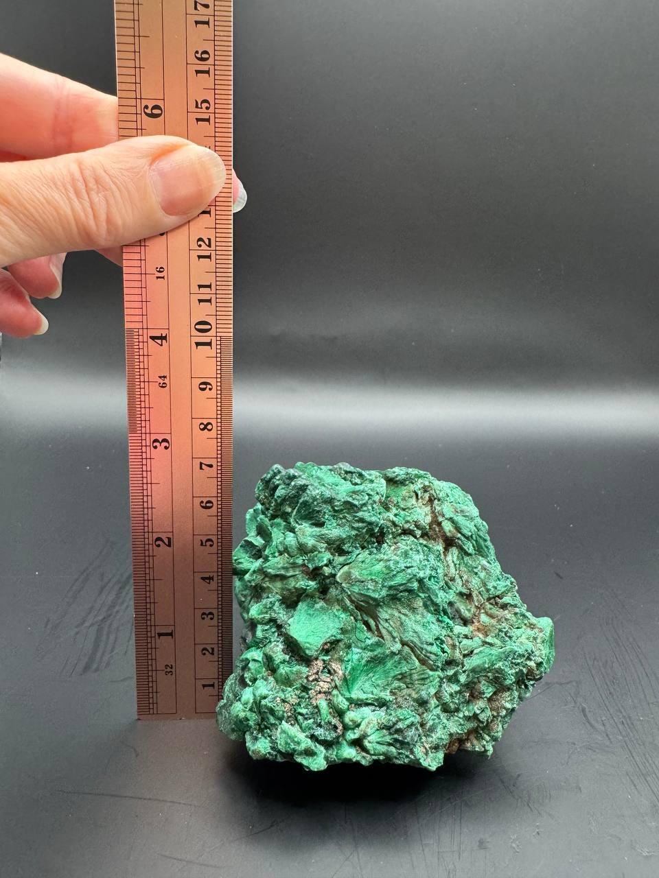 Large Raw Fibrous Malachite Specimen. Velvet Malachite Crystal Cluster, Natural Green Mineral, 1.33 lbs