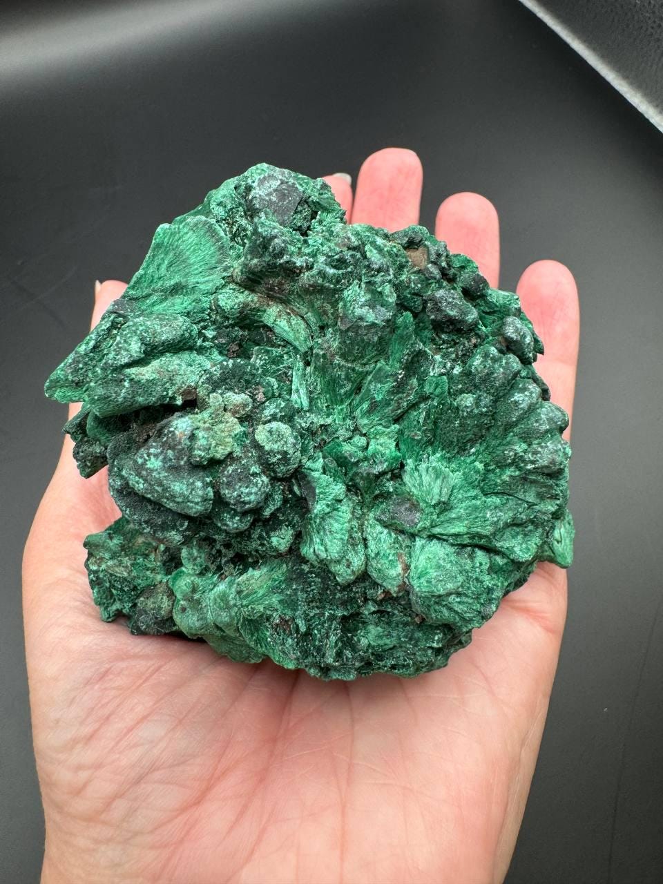 Large Raw Fibrous Malachite Specimen. Velvet Malachite Crystal Cluster, Natural Green Mineral, 1.33 lbs