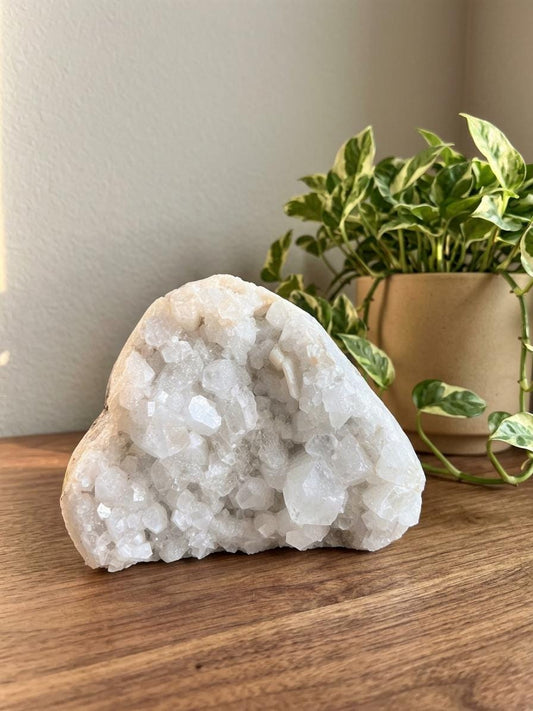 Large Raw White Apophyllite Crystal Cluster. Natural Mineral Specimen, Cubic Crystal Formation, 4.46 lbs