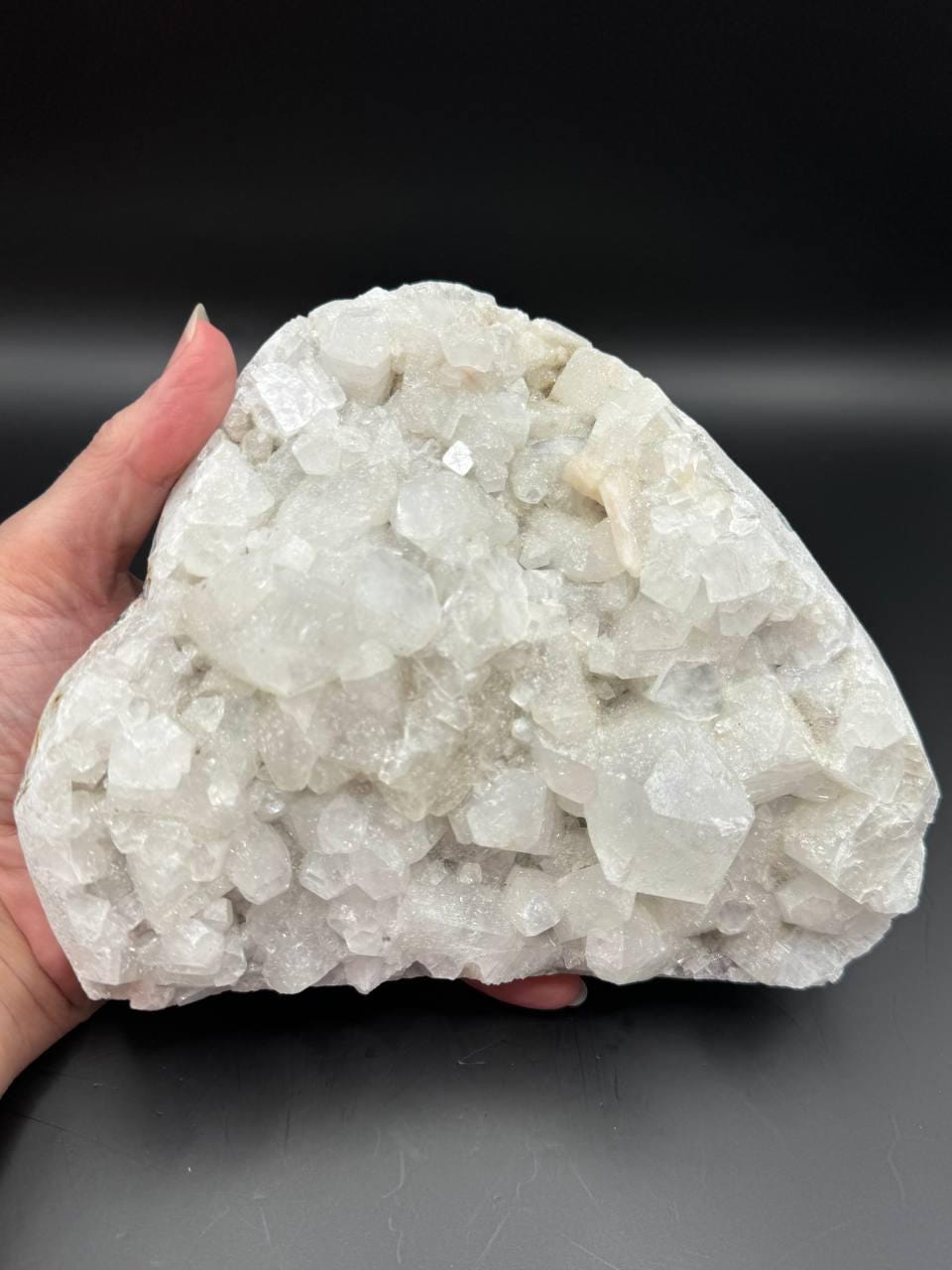 Large Raw White Apophyllite Crystal Cluster. Natural Mineral Specimen, Cubic Crystal Formation, 4.46 lbs