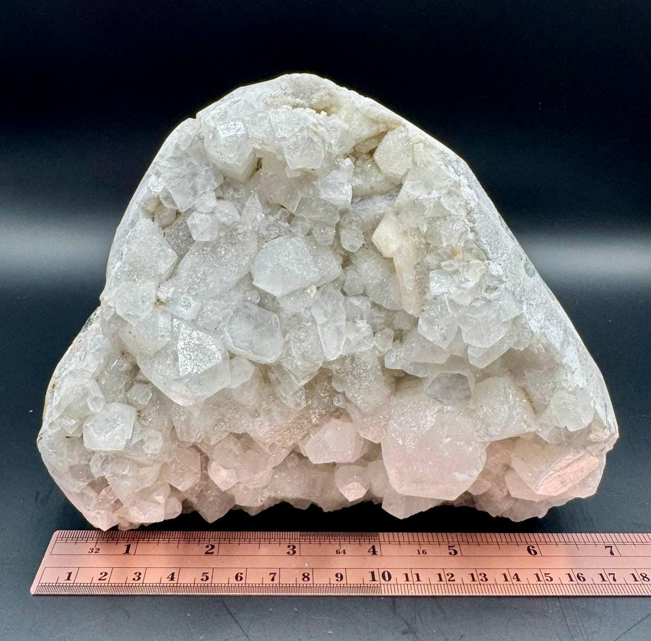 Large Raw White Apophyllite Crystal Cluster. Natural Mineral Specimen, Cubic Crystal Formation, 4.46 lbs