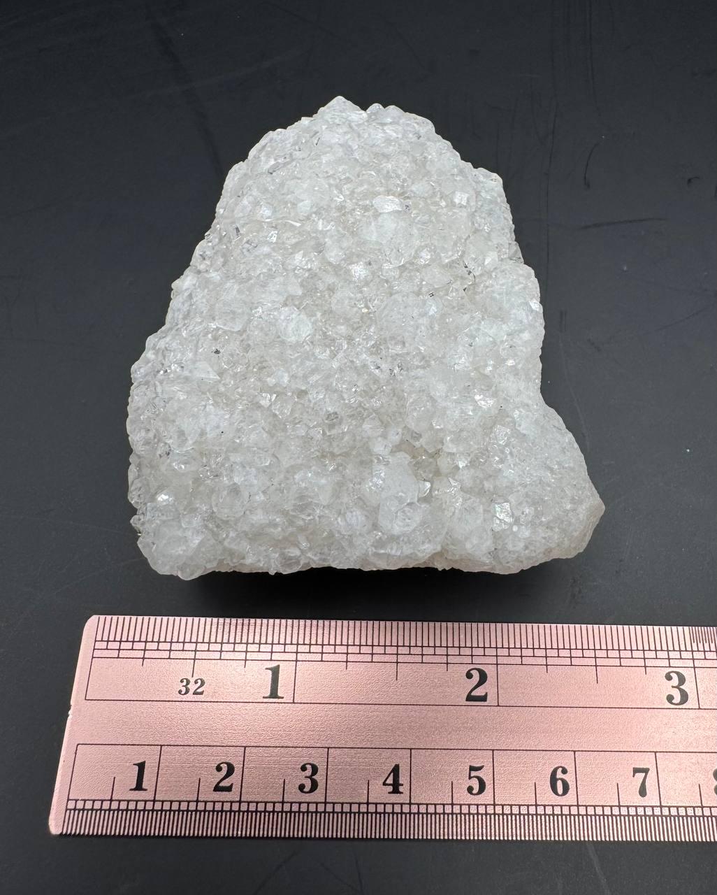 Raw White Apophyllite Crystal Cluster with Display Stand. Natural Sparkly Mineral Specimen, Cubic Crystal Formation