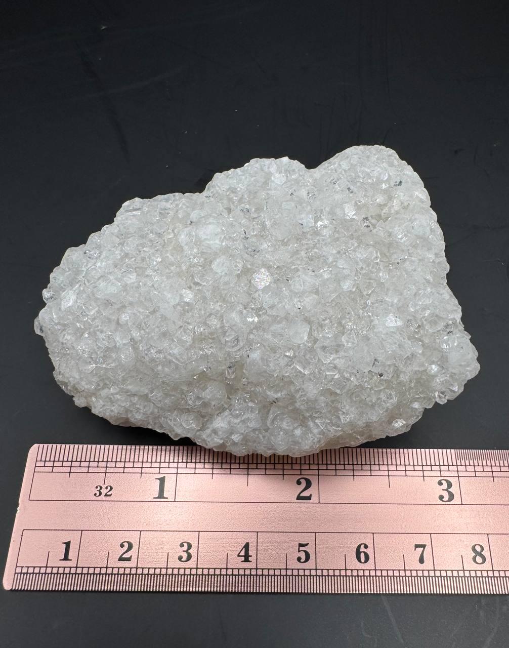 Raw White Apophyllite Crystal Cluster with Display Stand. Natural Sparkly Mineral Specimen, Cubic Crystal Formation