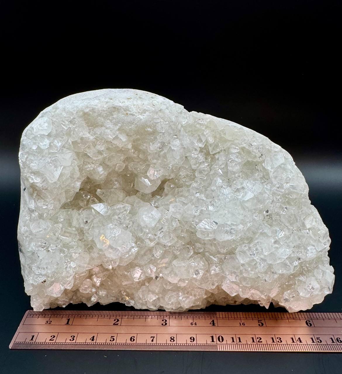 Raw White Apophyllite Crystal Cluster. Natural Mineral Specimen with Volcanic Matrix, Cubic Crystal Formation, 3.56 lbs