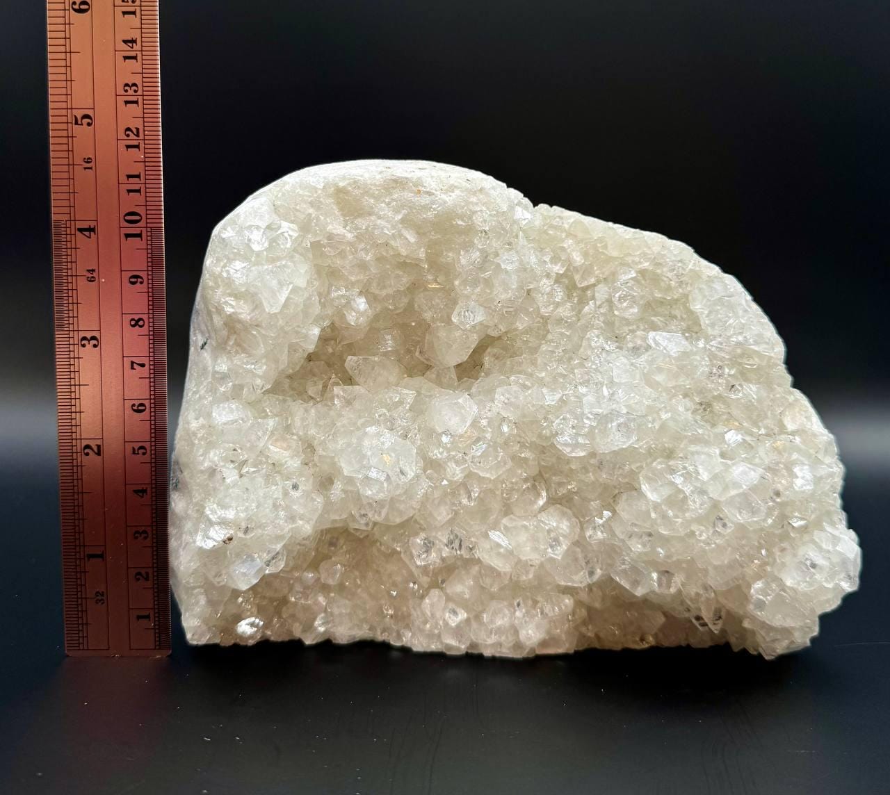 Raw White Apophyllite Crystal Cluster. Natural Mineral Specimen with Volcanic Matrix, Cubic Crystal Formation, 3.56 lbs