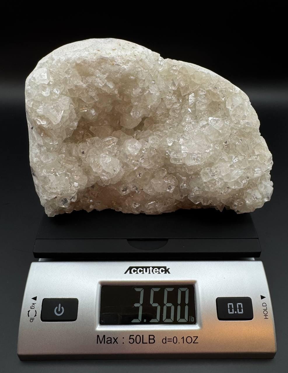 Raw White Apophyllite Crystal Cluster. Natural Mineral Specimen with Volcanic Matrix, Cubic Crystal Formation, 3.56 lbs