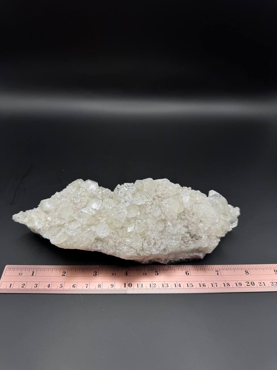 Raw White Apophyllite Crystal Cluster with Display Stand. Natural Sparkly Mineral Specimen, Cubic Crystal Formation, 1.51 lbs