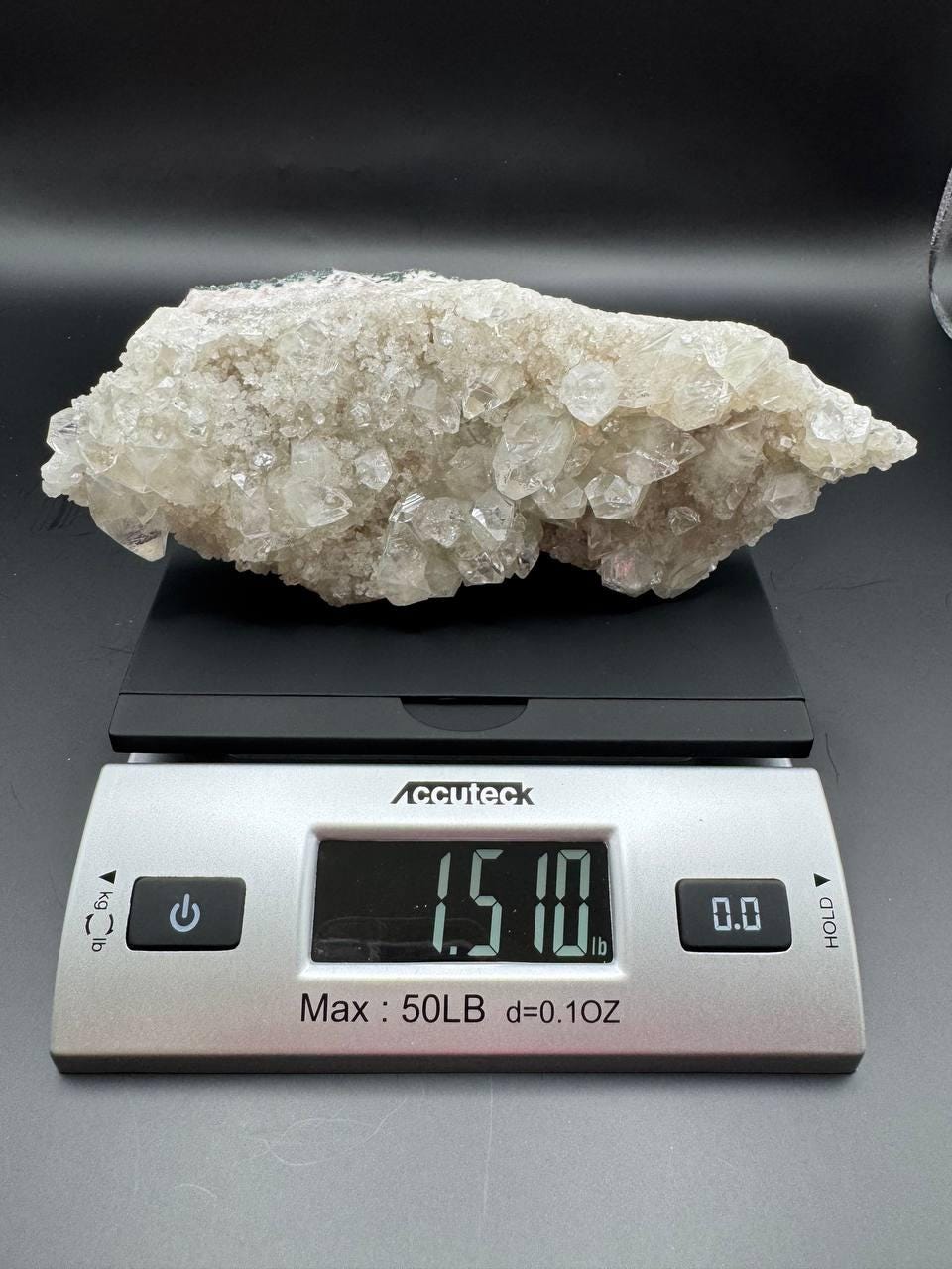 Raw White Apophyllite Crystal Cluster with Display Stand. Natural Sparkly Mineral Specimen, Cubic Crystal Formation, 1.51 lbs