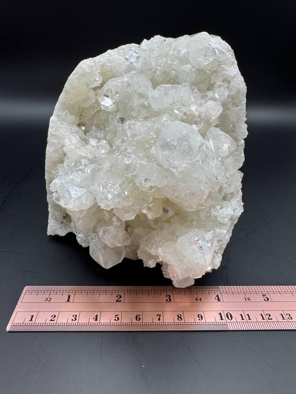 Raw White Apophyllite Crystal Cluster. Self-Standing Natural Mineral Specimen, Cubic Crystal Formation, 3.35 lbs
