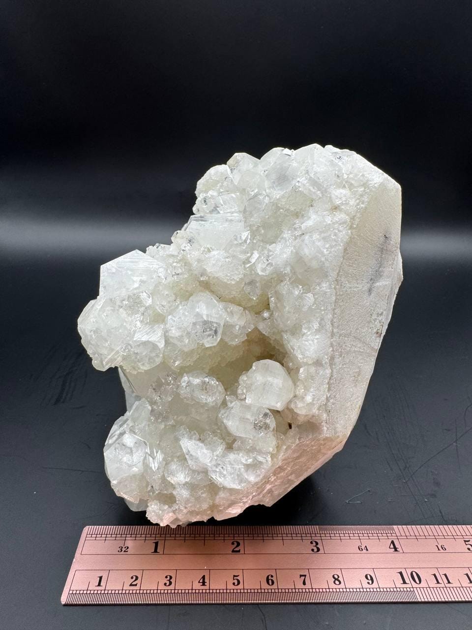 Raw White Apophyllite Crystal Cluster. Self-Standing Natural Mineral Specimen, Cubic Crystal Formation, 3.35 lbs